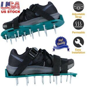1Pair Lawn Aerator Shoes Grass Aerating Spike Sandal Heavy Duty Aerator